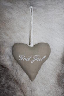 God Jul hjärta i tyg